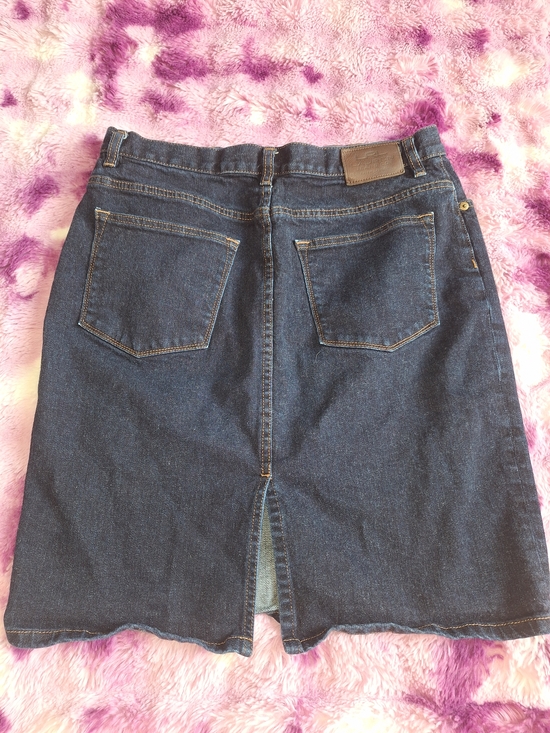 Lauren Ralph Lauren Dark Blue Denim Midi Skirt - Picture 2 of 4